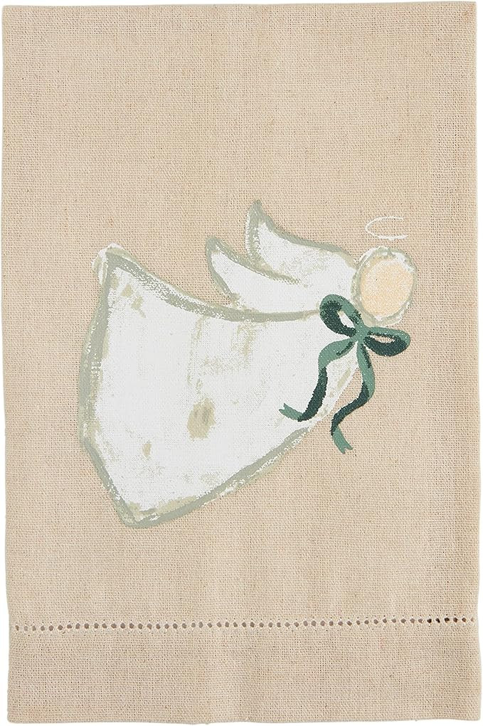 Mud Pie White Christmas Painted Towel, Angel, 21" x 14" | Amazon (US)