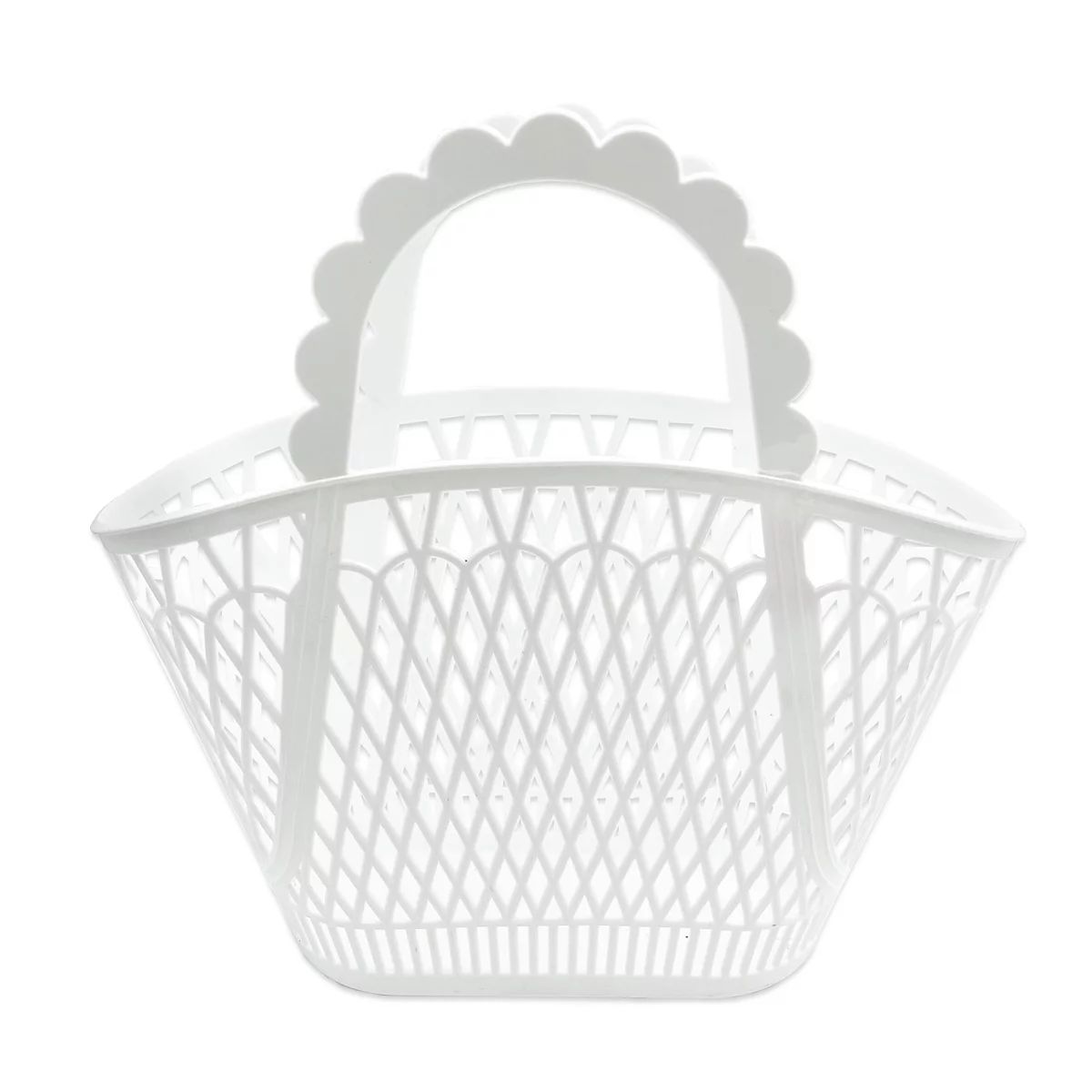 Packed Party 'Bunny Business' White Easter Plastic Basket Tote, Decoration Storage Basket | Walmart (US)