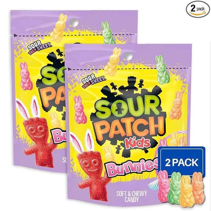 Sour Patch Kids Bunnies 10oz 2PK - First Sour Then Sweet Gummy Candy, Soft & Chewy Candy - Sour C... | Amazon (US)