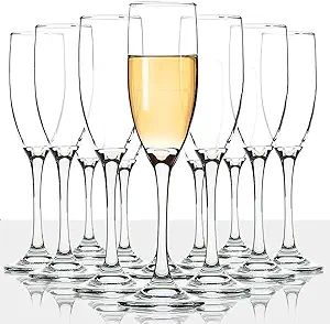 Classic Champagne Flutes, Set of 12, 6 Oz Premium Stemmed Champagne Glasses, Sparkling Wine Glass... | Amazon (US)