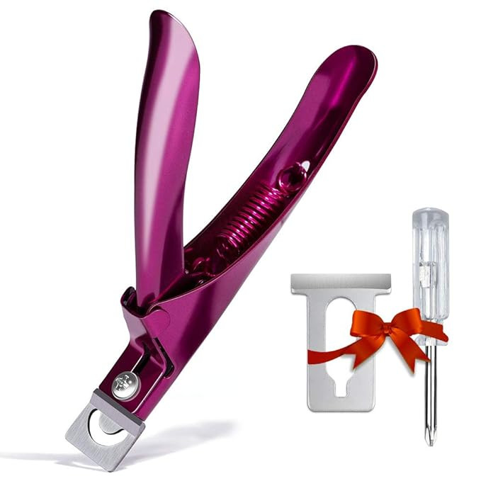 Elegant Violet Red Premium Adjustable Stainless Steel Artificial Acrylic Fake False Nail Tip Clip... | Amazon (US)