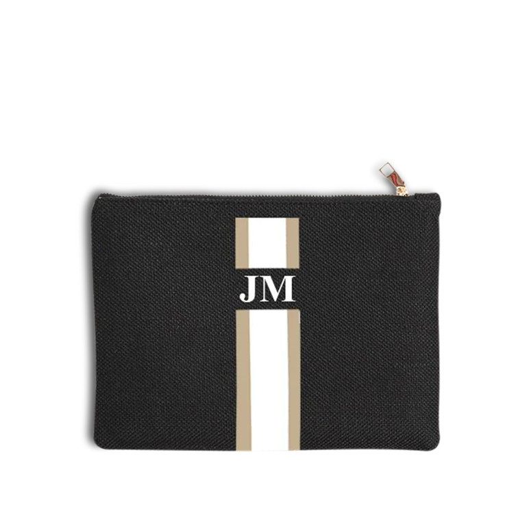 The Lily Taupe and White Makeup Bag | Lily and Bean