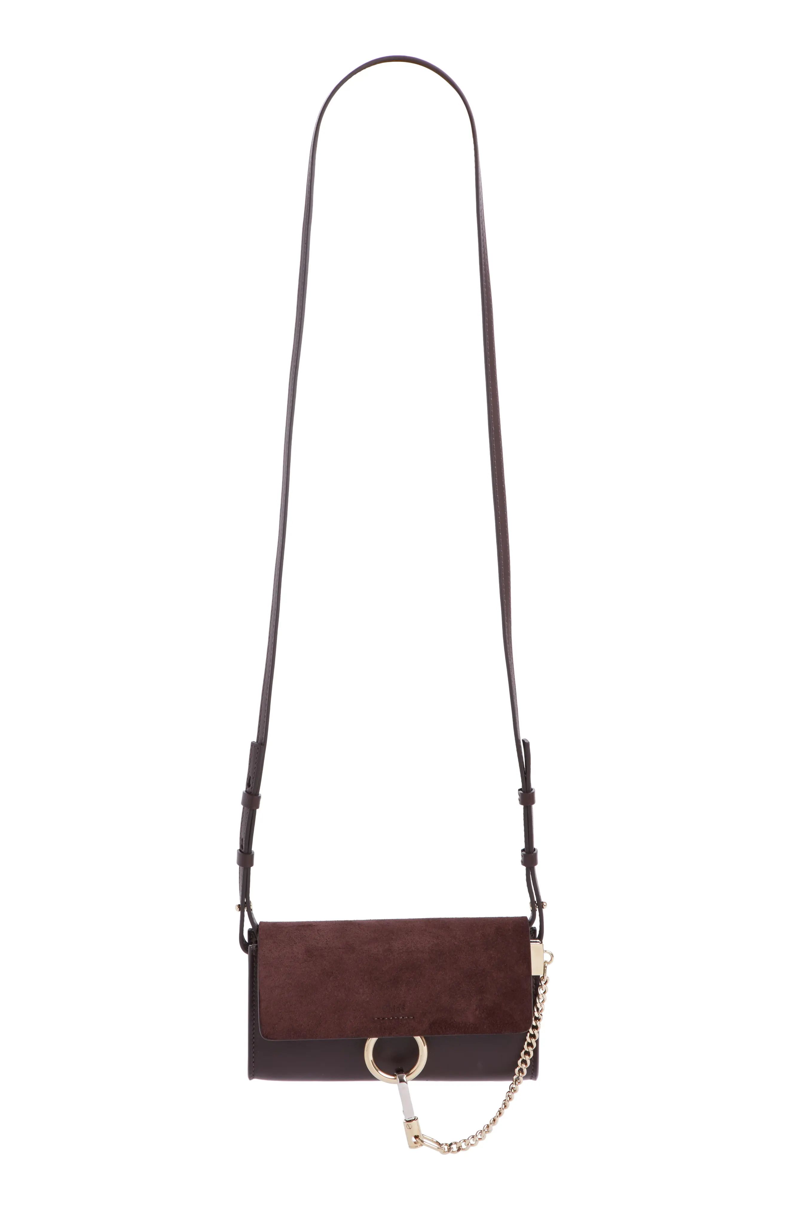 Mini Faye Suede & Leather Wallet on a Chain | Nordstrom