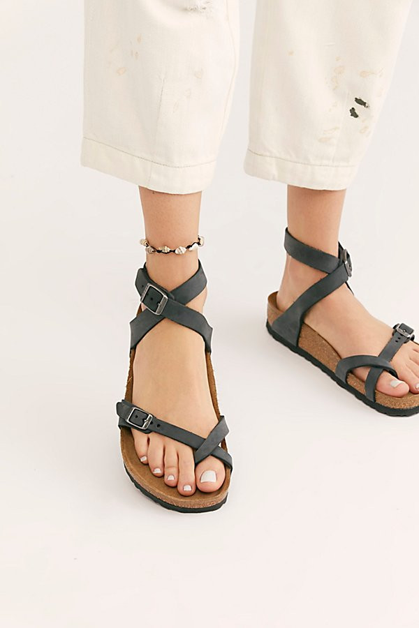 Yara Birkenstock Sandals by Birkenstock at Free People, Washed Black, EU 41 | Free People (Global - UK&FR Excluded)