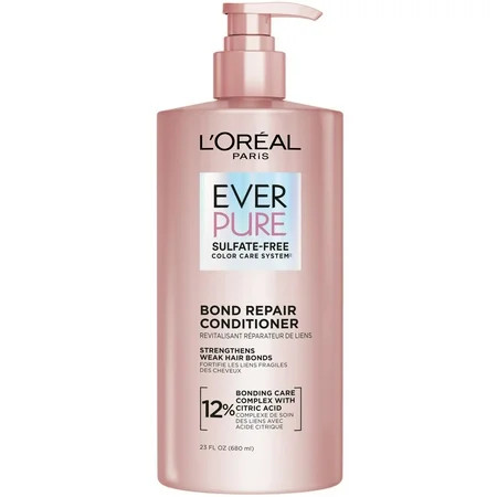 L Oreal Paris Sulfate Free Bond Repair Conditioner for Damaged Hair EverPure Pump 23 fl oz | Walmart (US)