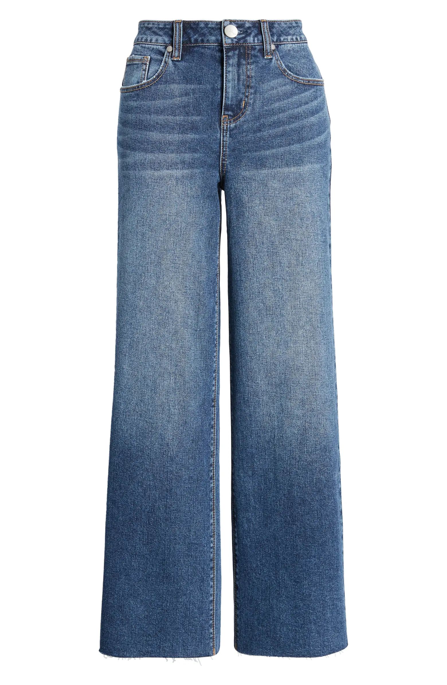 High Waist Raw Hem Wide Leg Jeans | Nordstrom