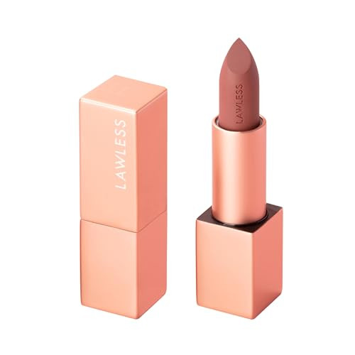 Lawless Forget the Filler Lip-Plumping Line-Smoothing Satin Cream Lipstick, Morocco, Pink, 0.1 Ounce | Amazon (US)