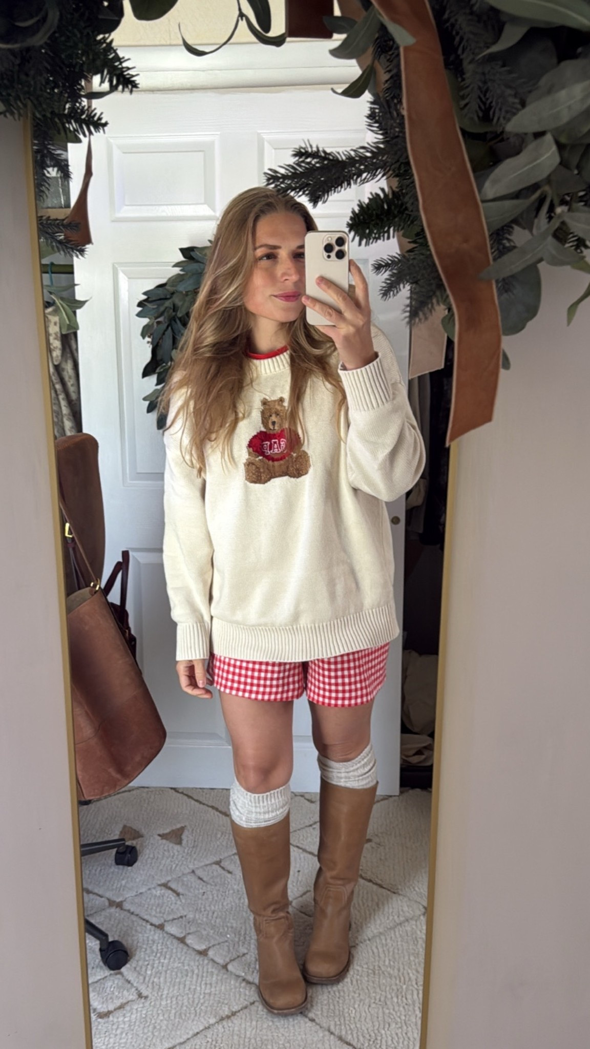 Casual cute fall outfit 🍂🍎🧸

Red gingham shorts, teddy bear sweater, oversized sweater, leg warmers, Frye boot dupe, fall ootd, warm fall outfit

#LTKootd #LTKSeasonal