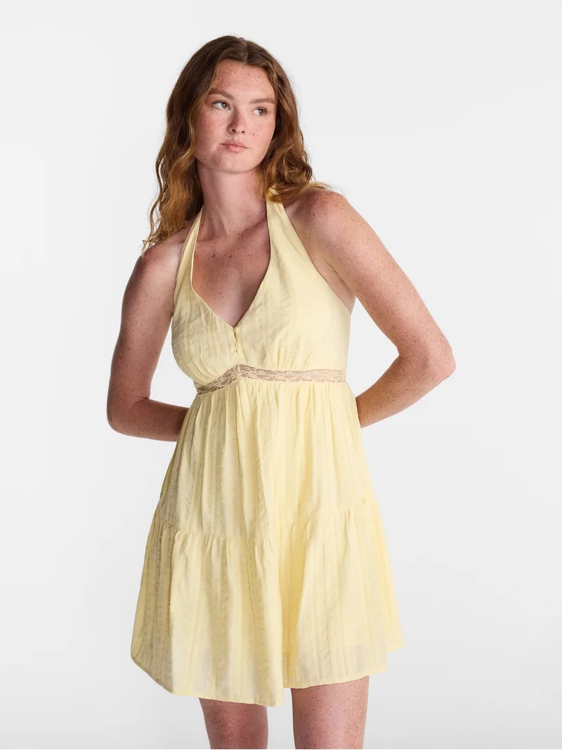 No Boundaries Halter Mini Dress, Women's XXS - XXL | Walmart (US)
