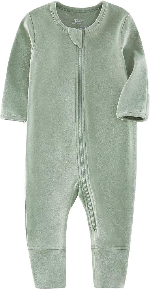 Baby Organic Cotton Footless Sleep and Play, Baby Boy and Girl Zip Front Romper, Long Sleeve | Amazon (US)