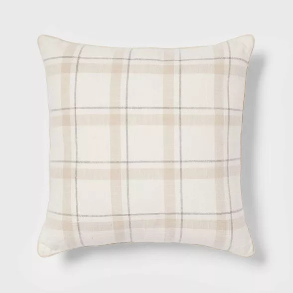 Woven Striped with Plaid Reverse Throw Pillow - Threshold™ | Target