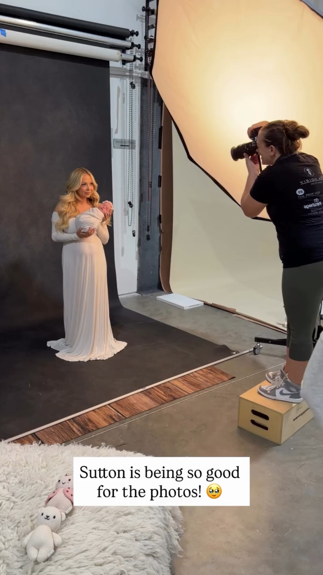Photoshoot behind the scenes! 🤍 Love this white dress, so flattering!

#LTKBaby #LTKFamily #LTKStyleTip