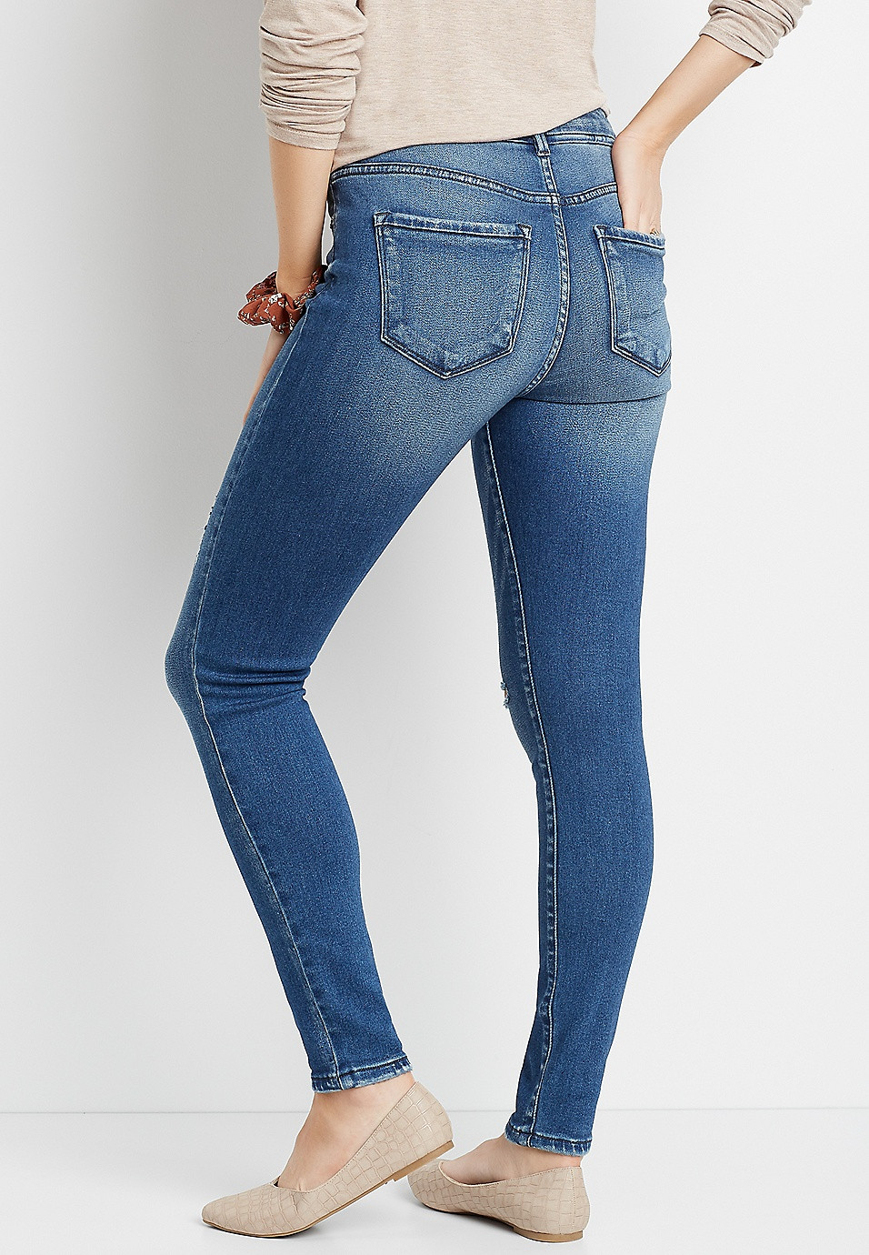 KanCan™ High Rise Medium Destructed Skinny Jean | Maurices