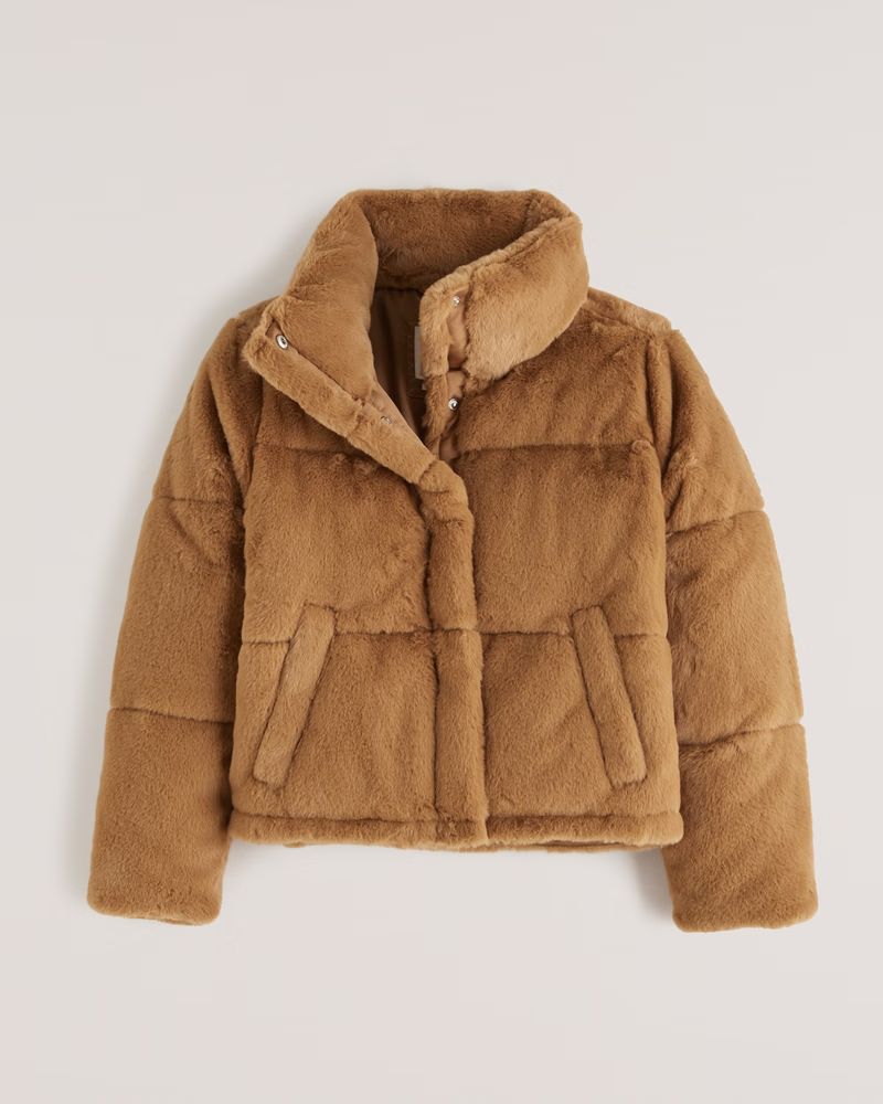 A&F Faux Fur Mini Puffer | Abercrombie & Fitch (US)