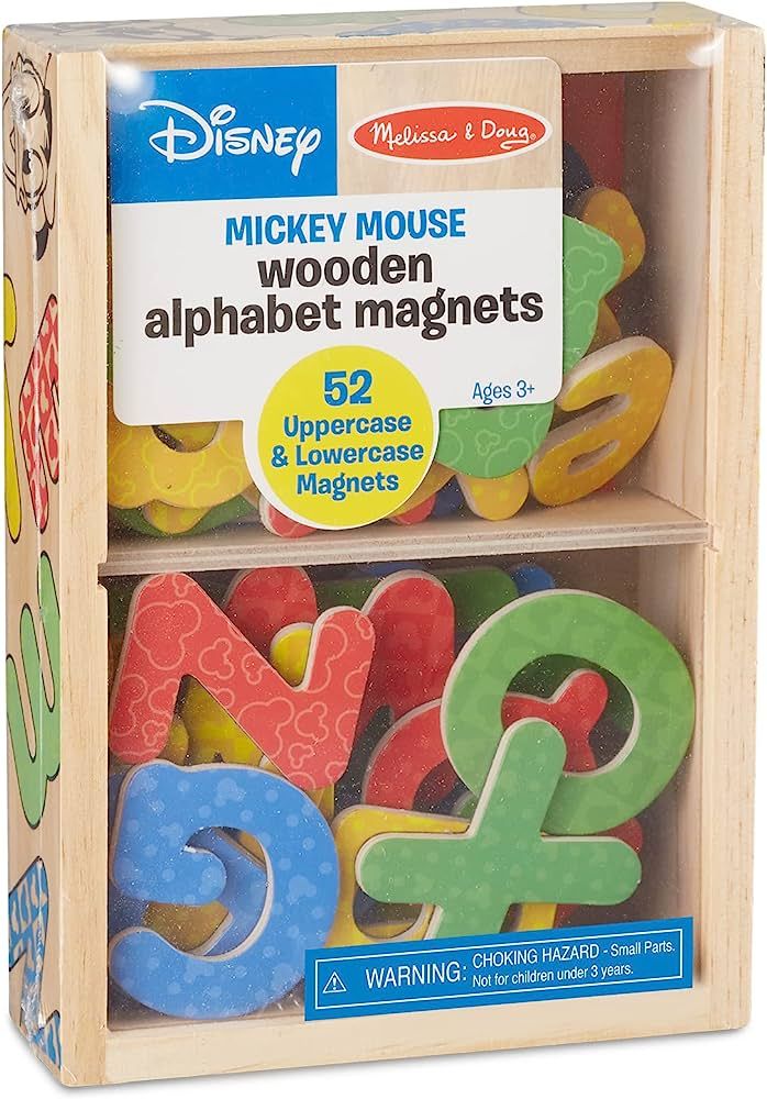 Melissa & Doug Disney Mickey and Friends Wooden Alphabet Magnets - 52 Uppercase and Lowercase Let... | Amazon (US)