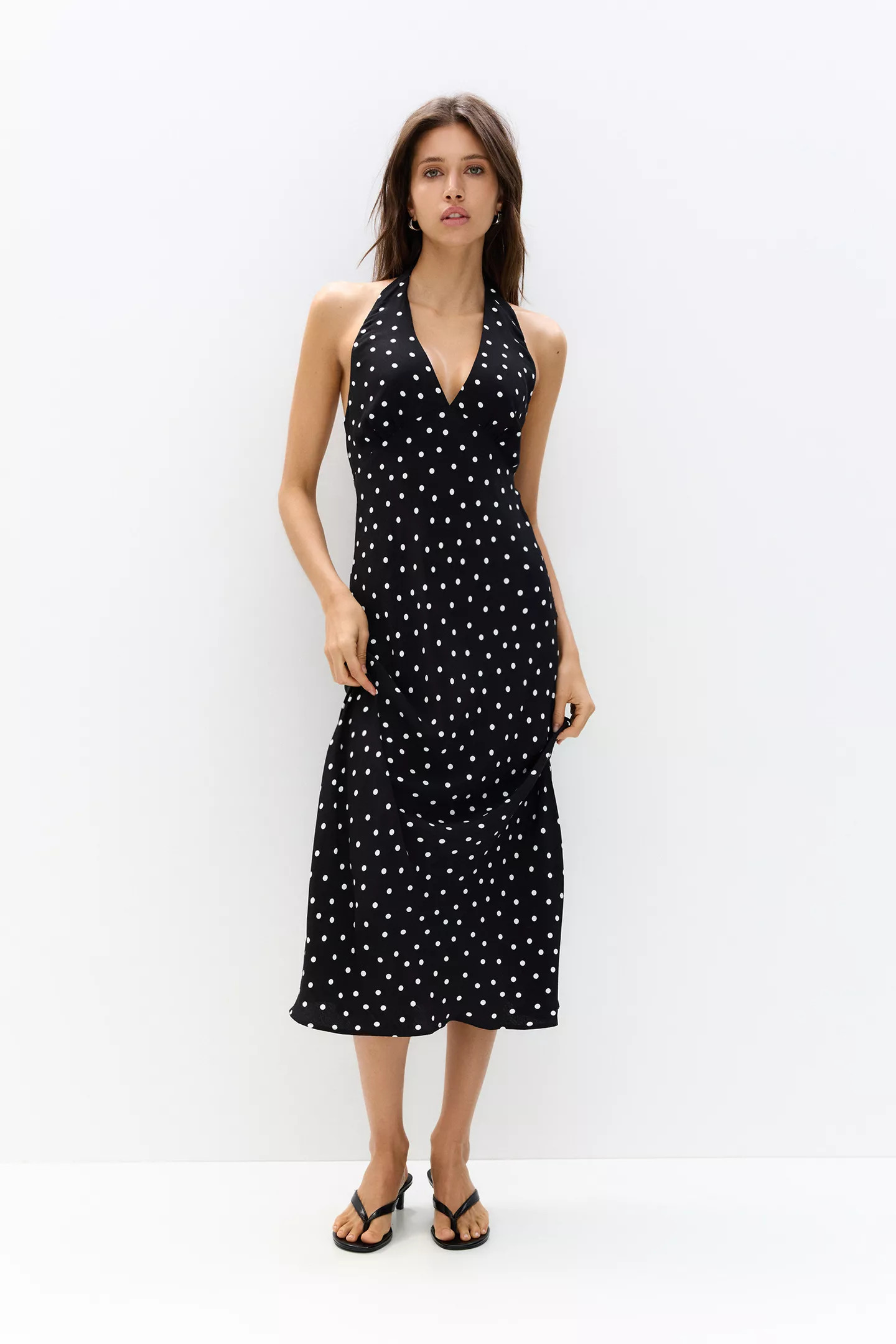 Polka dot midi dress | PULL and BEAR UK
