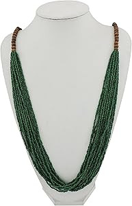 Bocar Long Multiple Row Handmade Beaded Statement 33" Necklace for Women with Gift Box | Amazon (US)