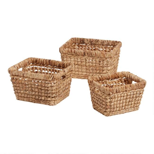 Natural Hyacinth Piper Utility Basket | World Market