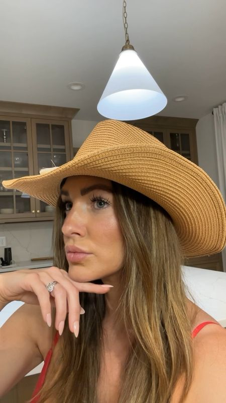 Cowboy hat from latest IG video🤠 Amazon find for under $25!! Great size and shape, rope and shell band for a coastal cowgirl vibe, comes in 3 color options.

#LTKfindsunder50 #LTKstyletip