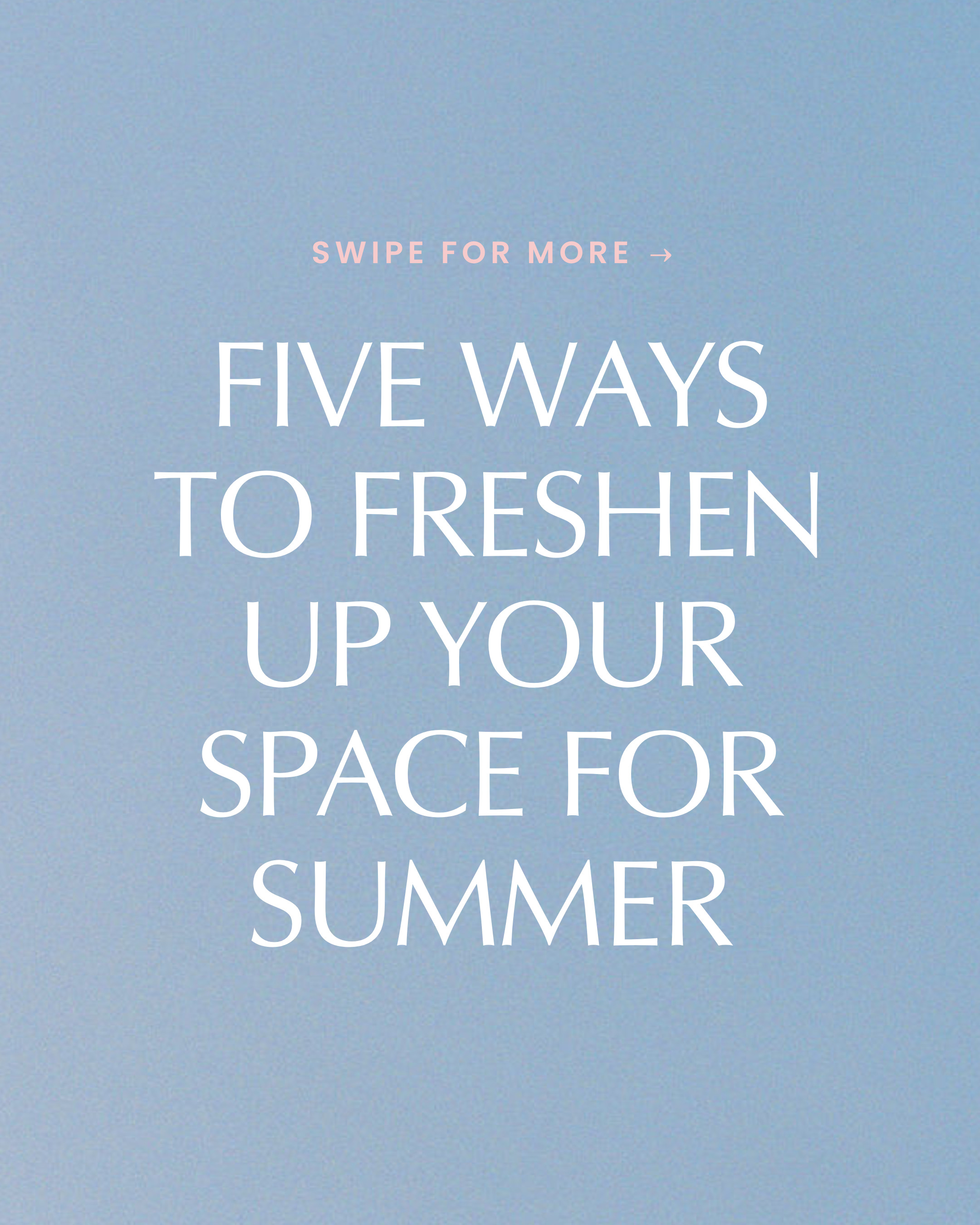 Freshen up your space for summer! 

Ready to give your home that light, breezy summer vibe? Here are 5 easy ways to refresh your space and make it feel like a warm-weather sanctuary:

1. Switch to light, airy bedding

2. Swap out your shower curtain

3. Add fresh flowers 

4. Update throw pillows 

5. Light a summer-scented candle 

Little changes + big seasonal vines!

 

 #LTKGiftGuide #LTKSeasonal #LTKHome