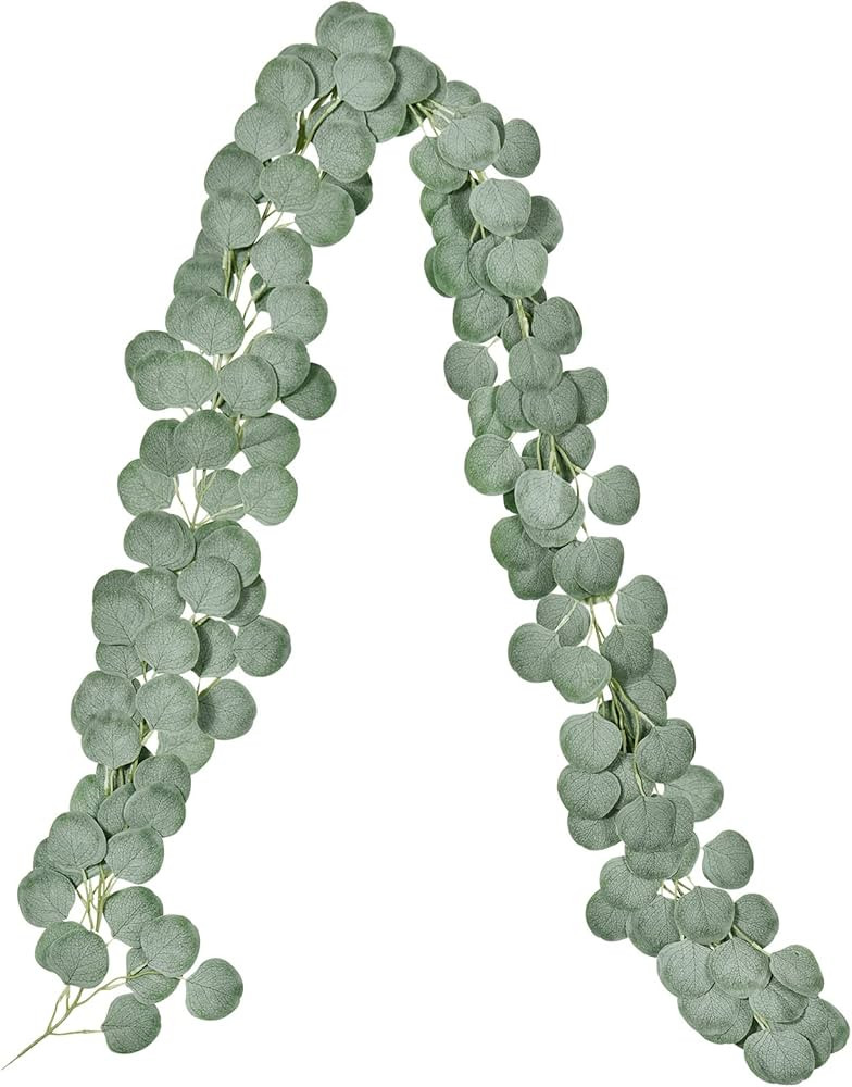 Dolicer 6.5Ft Eucalyptus Garland, Greenery Garland Eucalyptus, Silk Greenery Eucalyptus Leaves Vi... | Amazon (US)