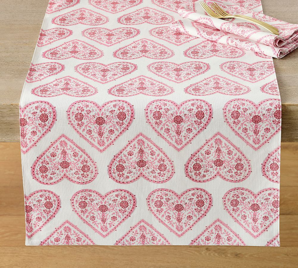Heart Organic Cotton Table Runner | Pottery Barn (US)