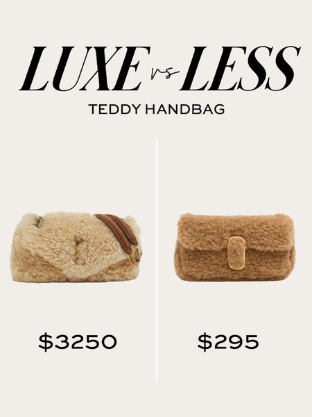 Save or splurge / luxe or less shearling handbag
Saint Laurent shearling handbag 
Marc jacobs teddy  bag 

#LTKstyletip #LTKitbag #LTKSeasonal