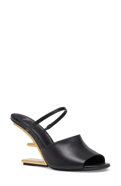Fendi First F Heel Sandal in Black at Nordstrom, Size 8.5Us | Nordstrom
