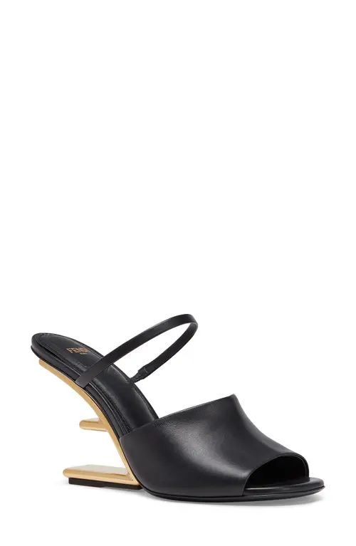 Fendi First F Heel Sandal in Black at Nordstrom, Size 8.5Us | Nordstrom
