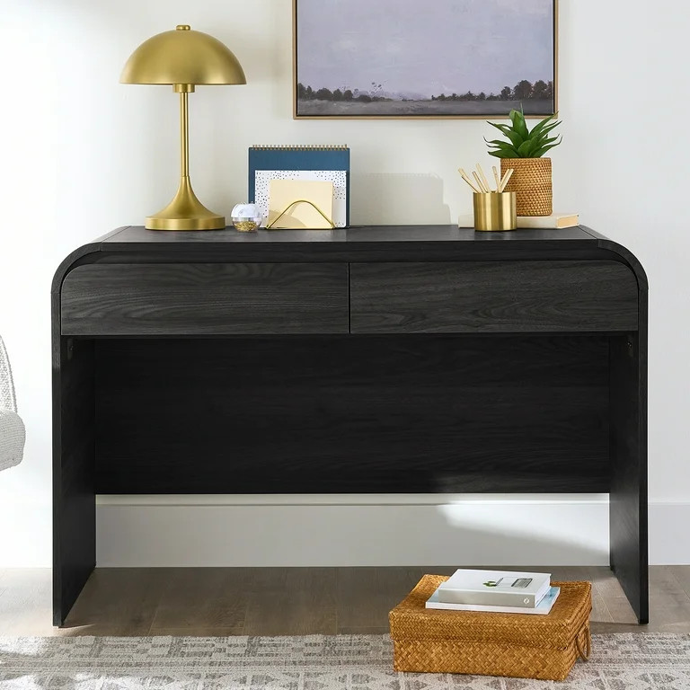 Better Homes & Gardens Juliet Rounded Arc Desk, Rich Black Finish | Walmart (US)