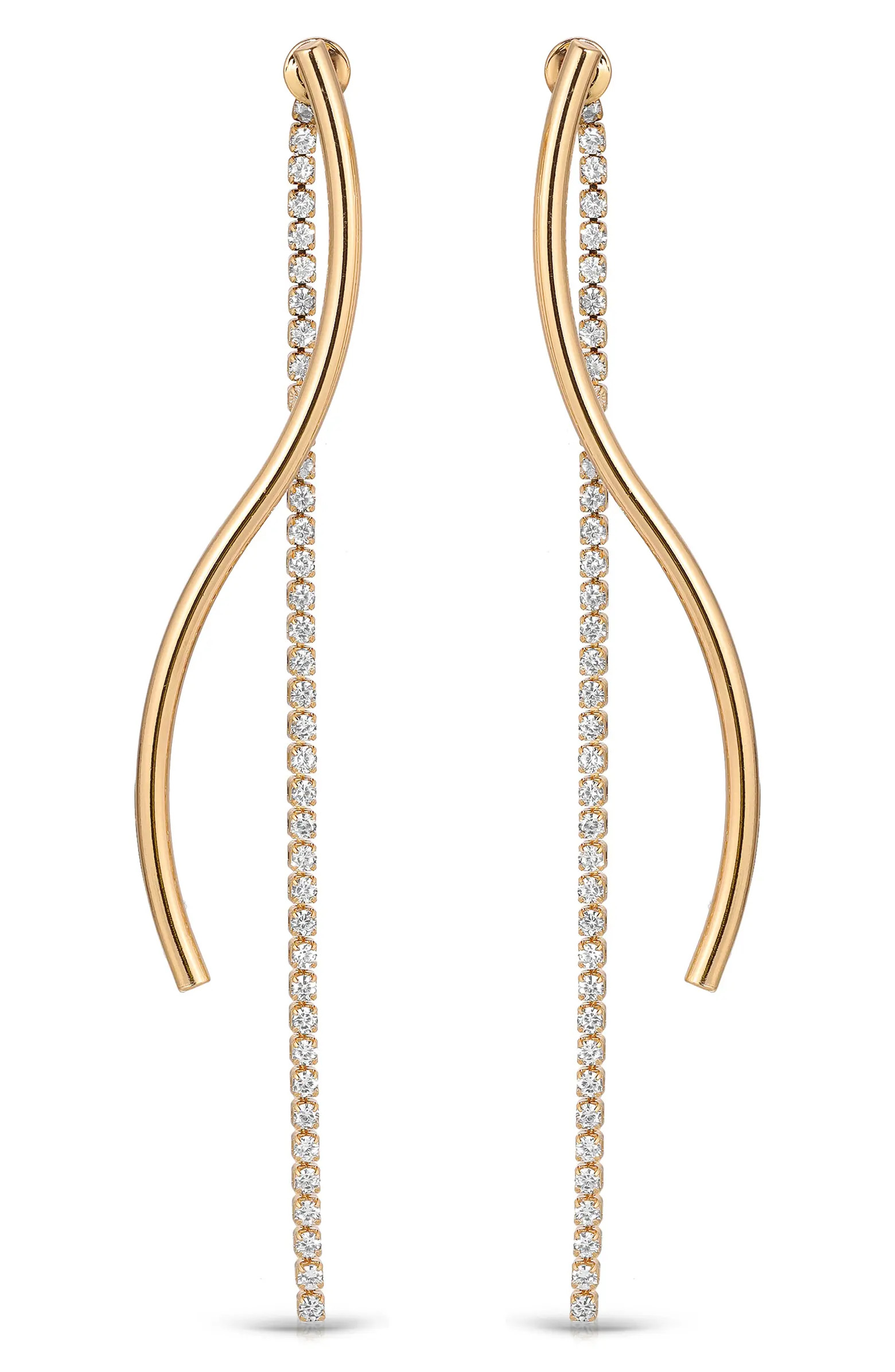 Swerve Cubic Zirconia Front/Back Earrings | Nordstrom