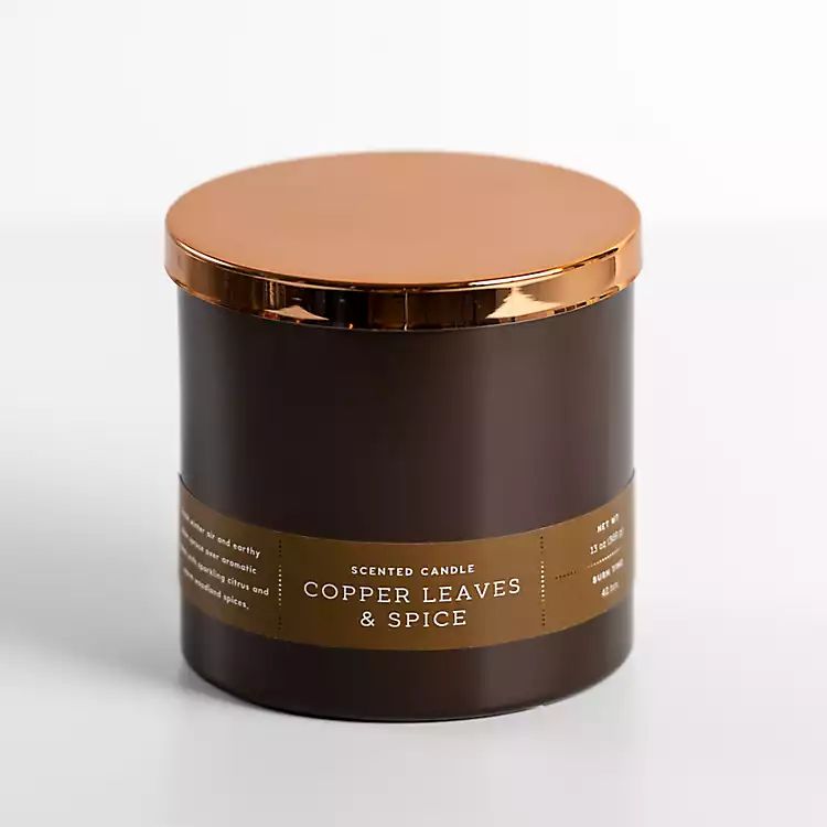 Copper Leaves & Spice Triple Wick Jar Candle | Kirkland's Home