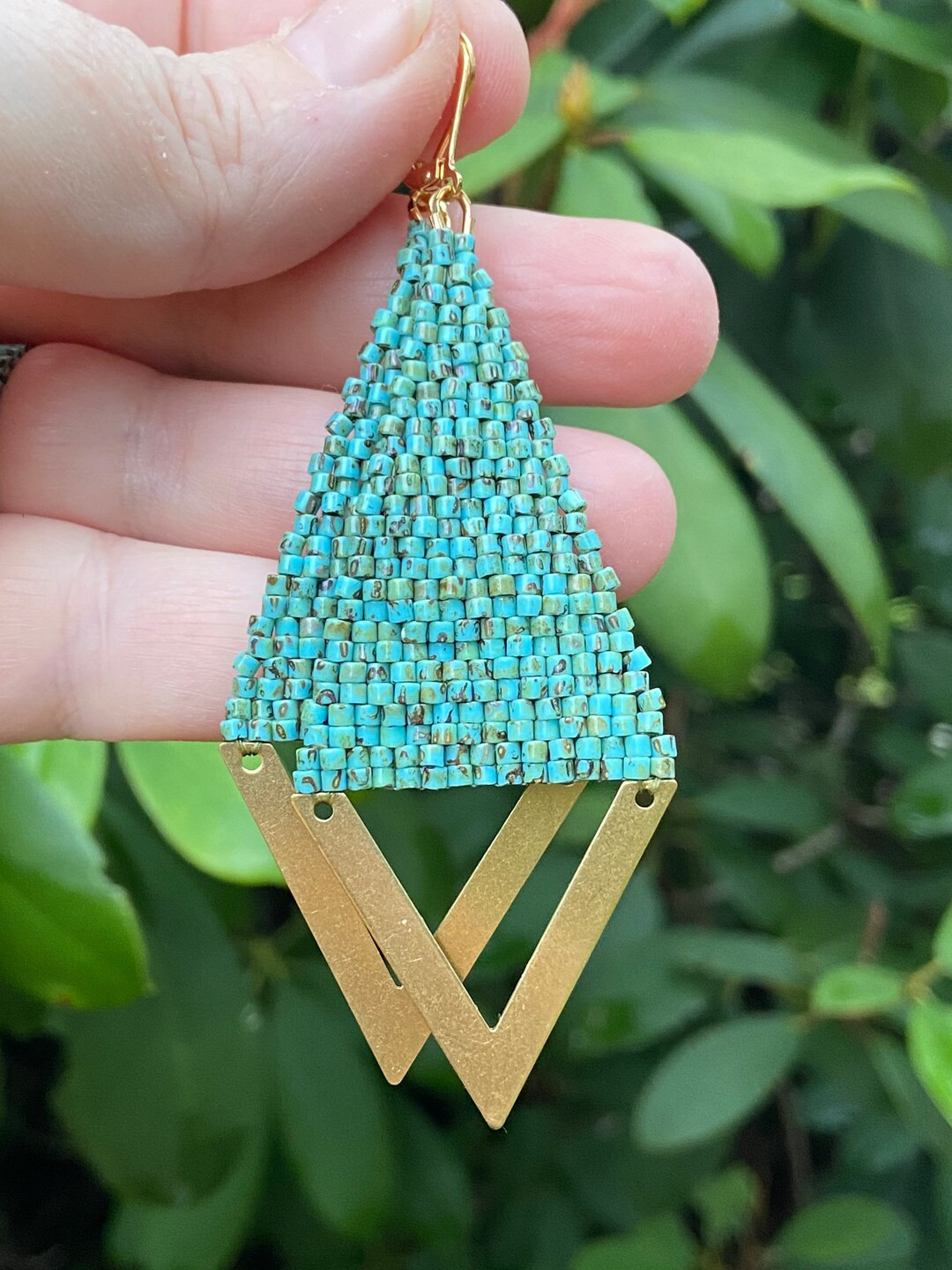 Triangle Drop Earrings - Etsy | Etsy (US)