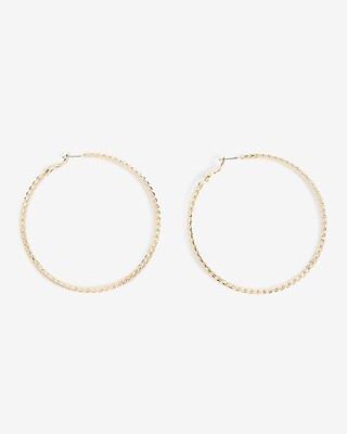 Classic Textured Hoop Earrings | Express