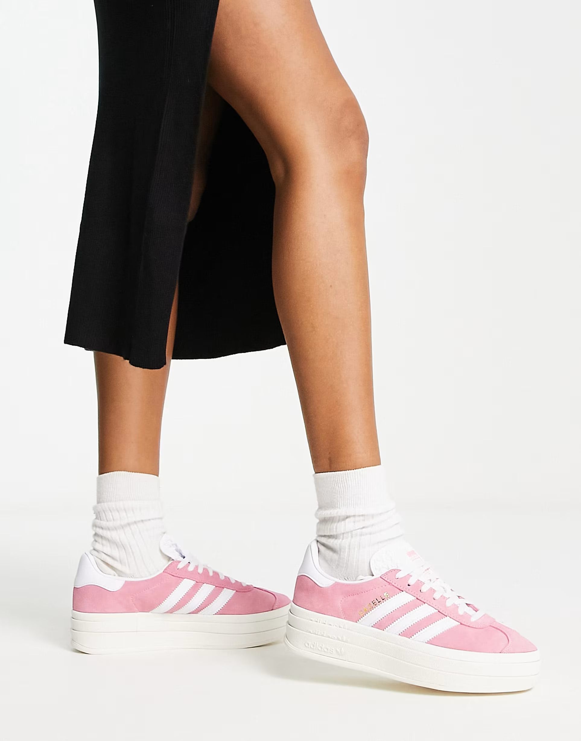 adidas Originals Gazelle Bold platform trainers in pink and white | ASOS | ASOS (Global)