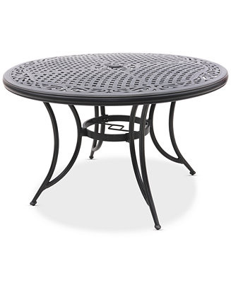 Wythburn Mix and Match 48" Round Cast Aluminum Outdoor Dining Table, Created for Macy's - Macy's | Macy's