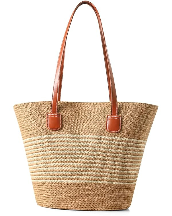Nollia Straw Bags For Women | Travel Straw Totes Bag, Summer Woven Handmade, Shoulder Bag Handbag | Amazon (US)