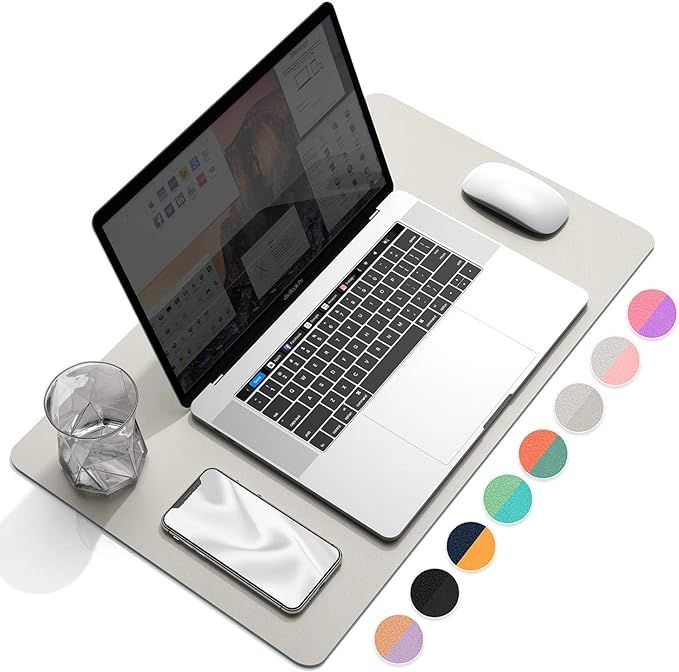 YSAGi Multifunctional Office Desk Pad, Ultra Thin Waterproof PU Leather Mouse Pad, Dual Use Desk ... | Amazon (US)