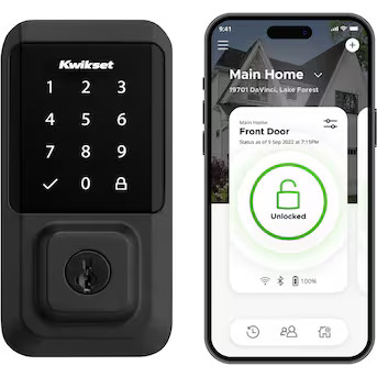 Kwikset Halo Keyless Entry Matte Black Smart Lock Electronic Deadbolt with Wifi Smartkey Touchscreen | Lowe's