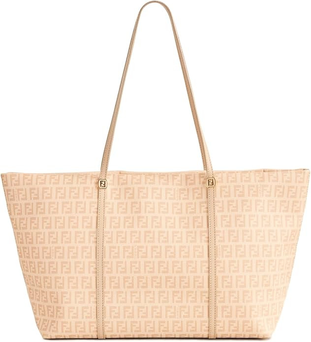 Fendi Women's Pre-Loved Fendi Tote Bag Zucchino Canvas, Neutral, Tan, Print, One Size | Amazon (US)