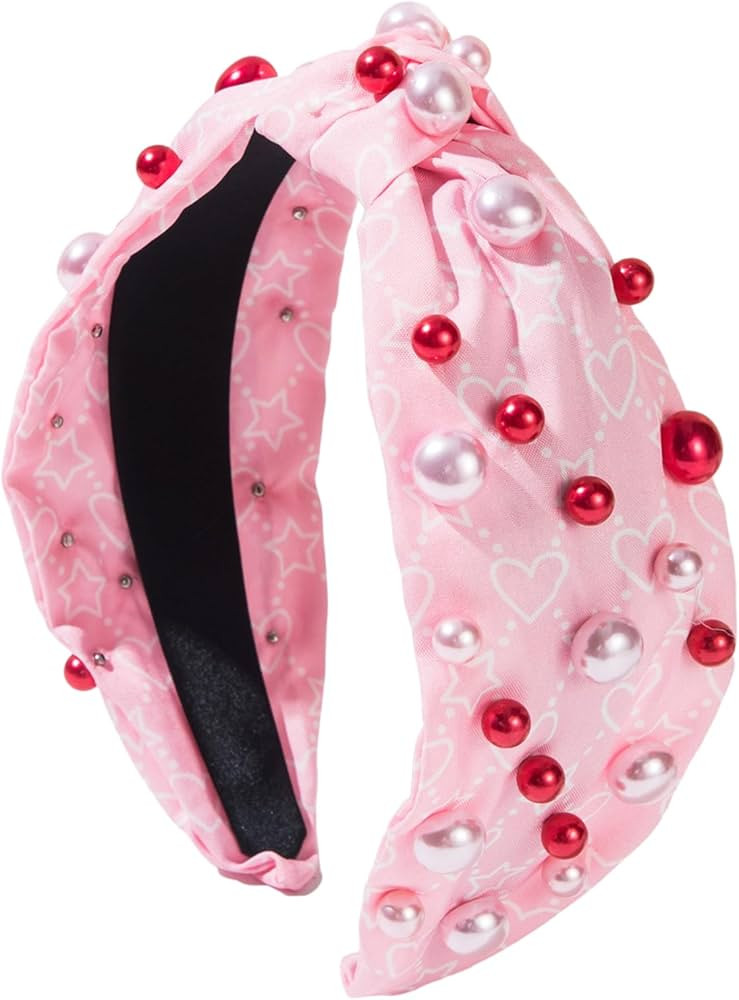 Women Valentine's Day Holiday Headbands For Women Heart Letter Print Heart Headband Wide Elastic ... | Amazon (US)