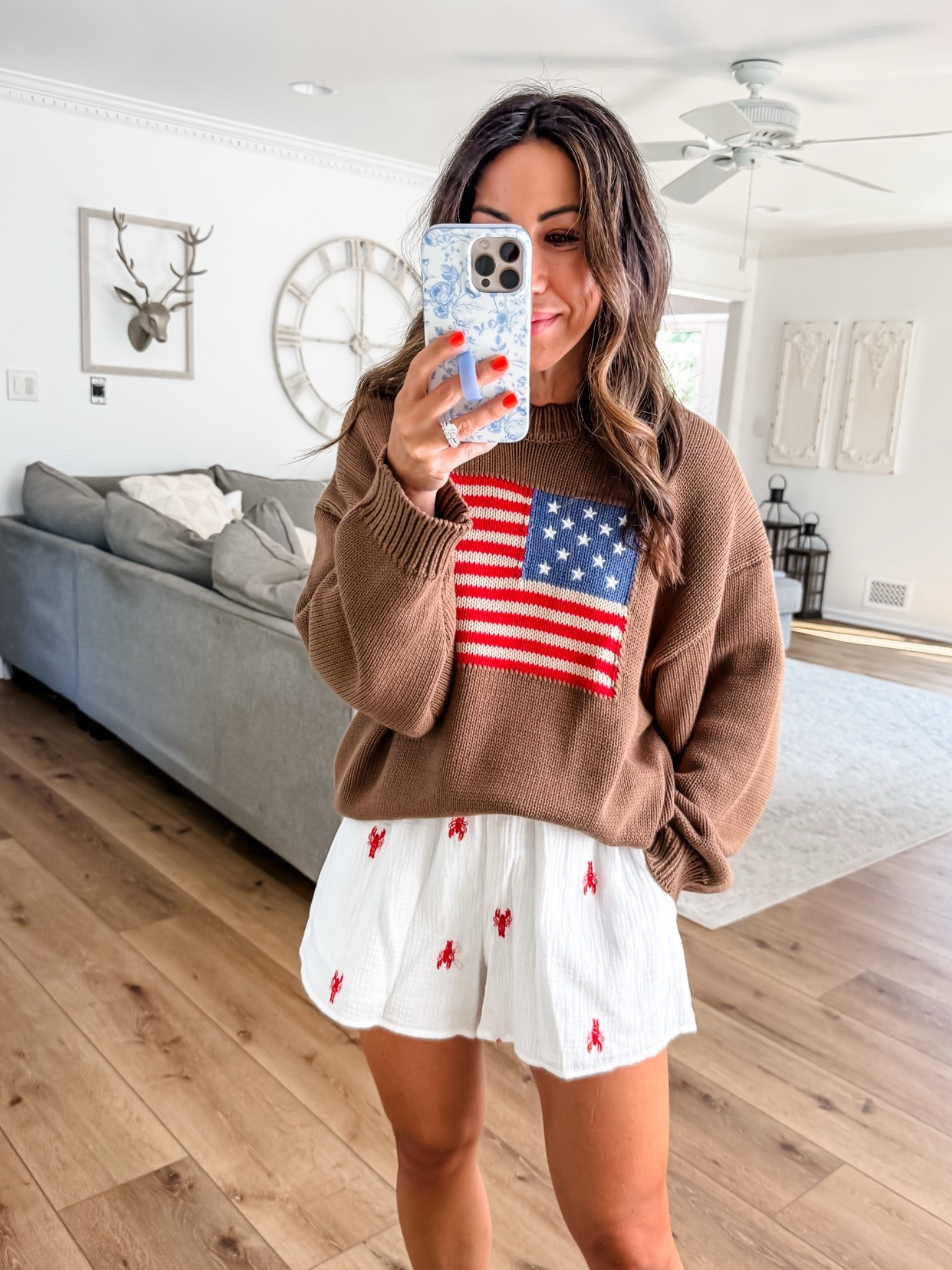 Code FAVS50 for 50% off at Social Threads. 
Small flag sweater. Small gauze shorts.

#LTKSaleAlert #LTKOver40