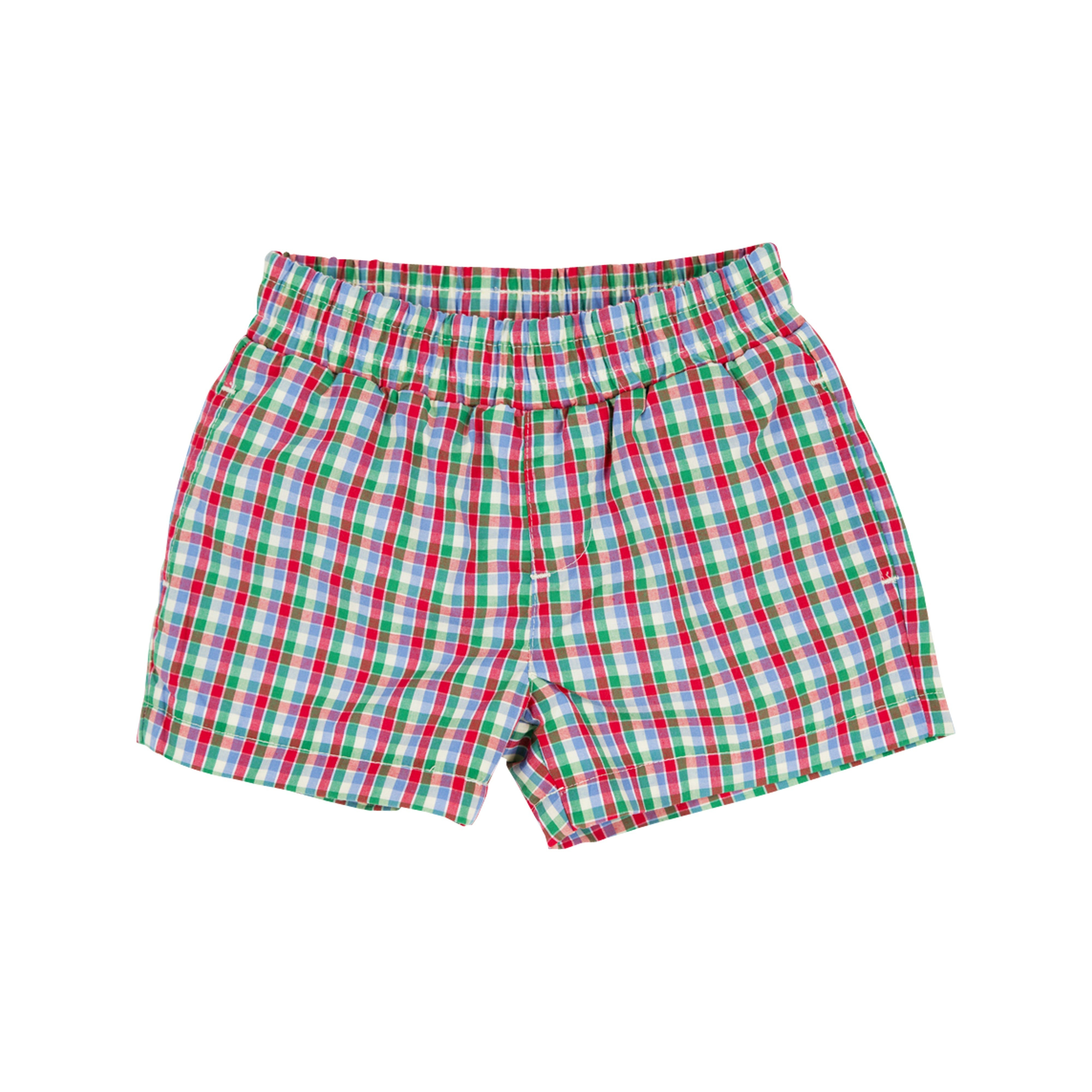 Sheffield Shorts - Miss Porter's Plaid with Park City Periwinkle Stork | The Beaufort Bonnet Company