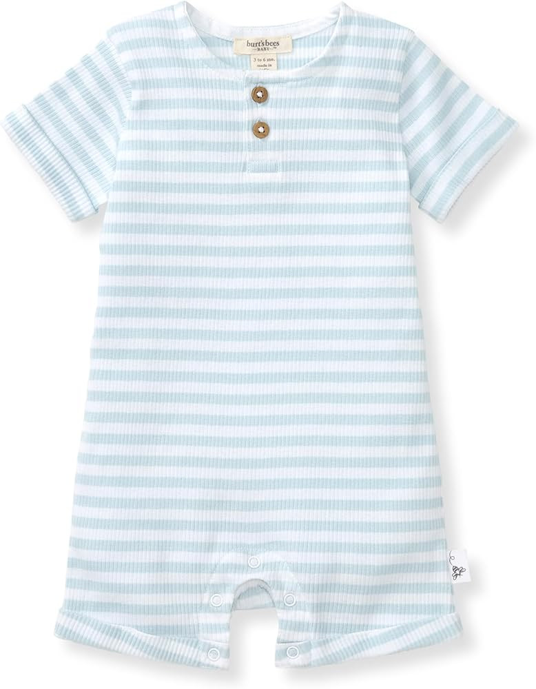 Burt's Bees Baby baby-boys Short Sleeve Rompers, 100% Organic Cotton One-piece Coverall and Layet... | Amazon (US)