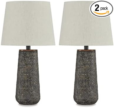 Signature Design by Ashley Chaston Casual Modern Table Lamp Set, 2 Count, Antique Bronze Finish | Amazon (US)
