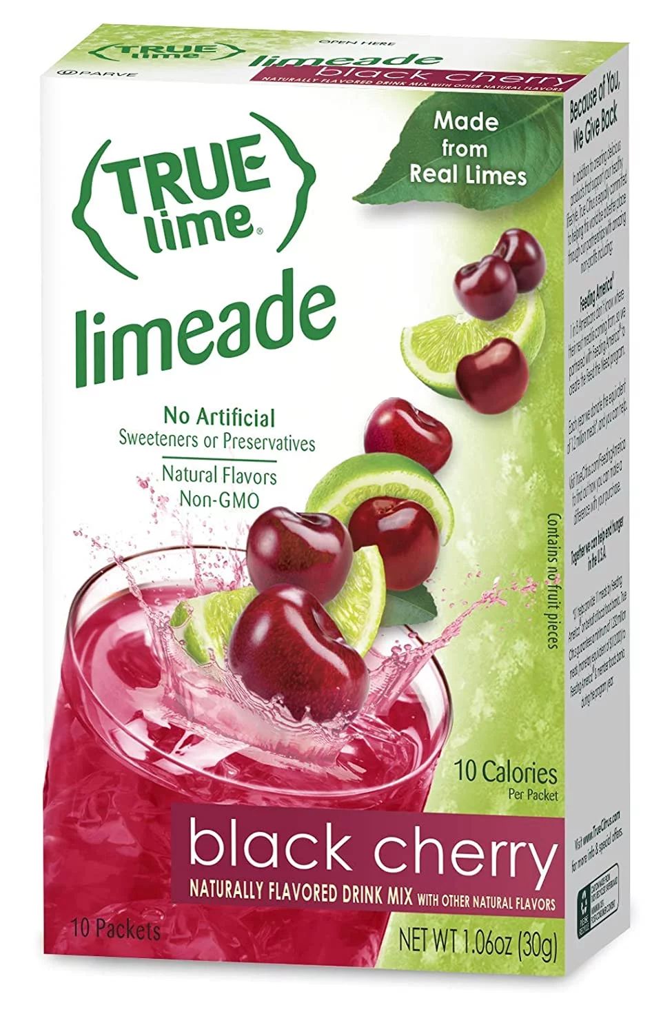 True Lime Limeade Stick Pack, Black Cherry, 10 Count (1.06oz) | Walmart (US)