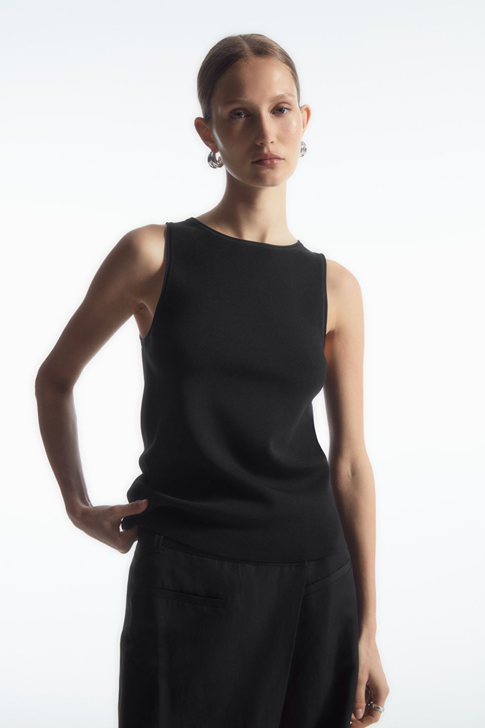 TUBULAR KNITTED TANK TOP - BLACK - COS | COS UK