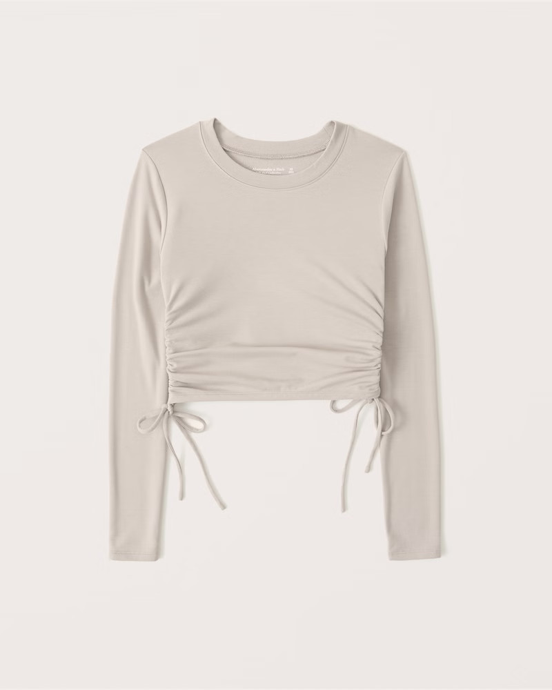 Long-Sleeve Luxe Cozy Cinched Top | Abercrombie & Fitch (US)