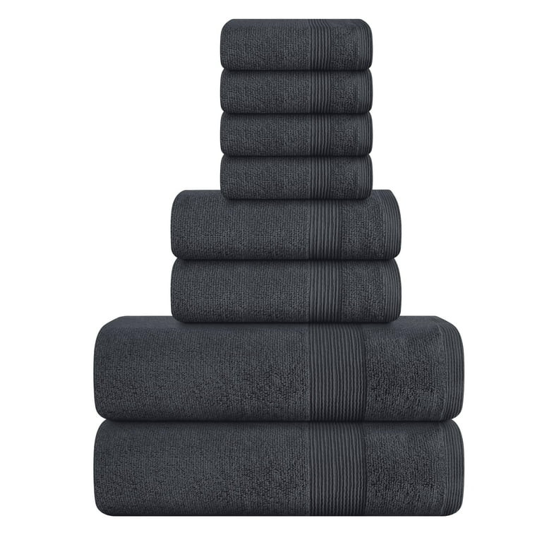 MALLONI HOME 8 Piece Towel Set 100% Ring Spun Cotton, 2 Bath Towels 27x54, 2 Hand Towels 16x28 an... | Walmart (US)