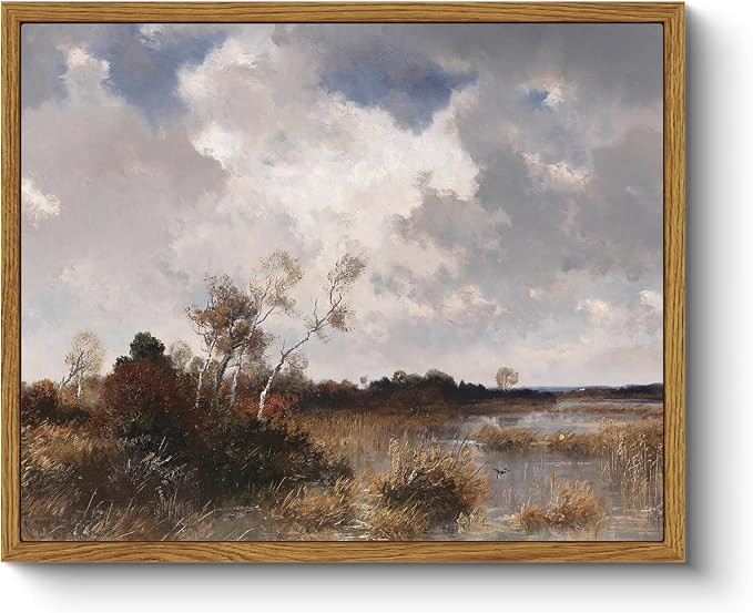 ARPEOTCY Landscape Framed Wall Art, Swamp Sky Living Room Art Decor Aesthetic, 9x11 Inch Canvas A... | Amazon (US)